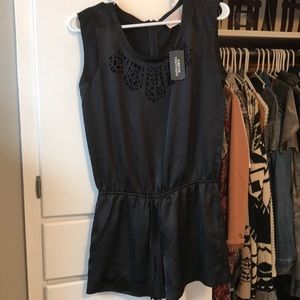 Black never worn silk romper